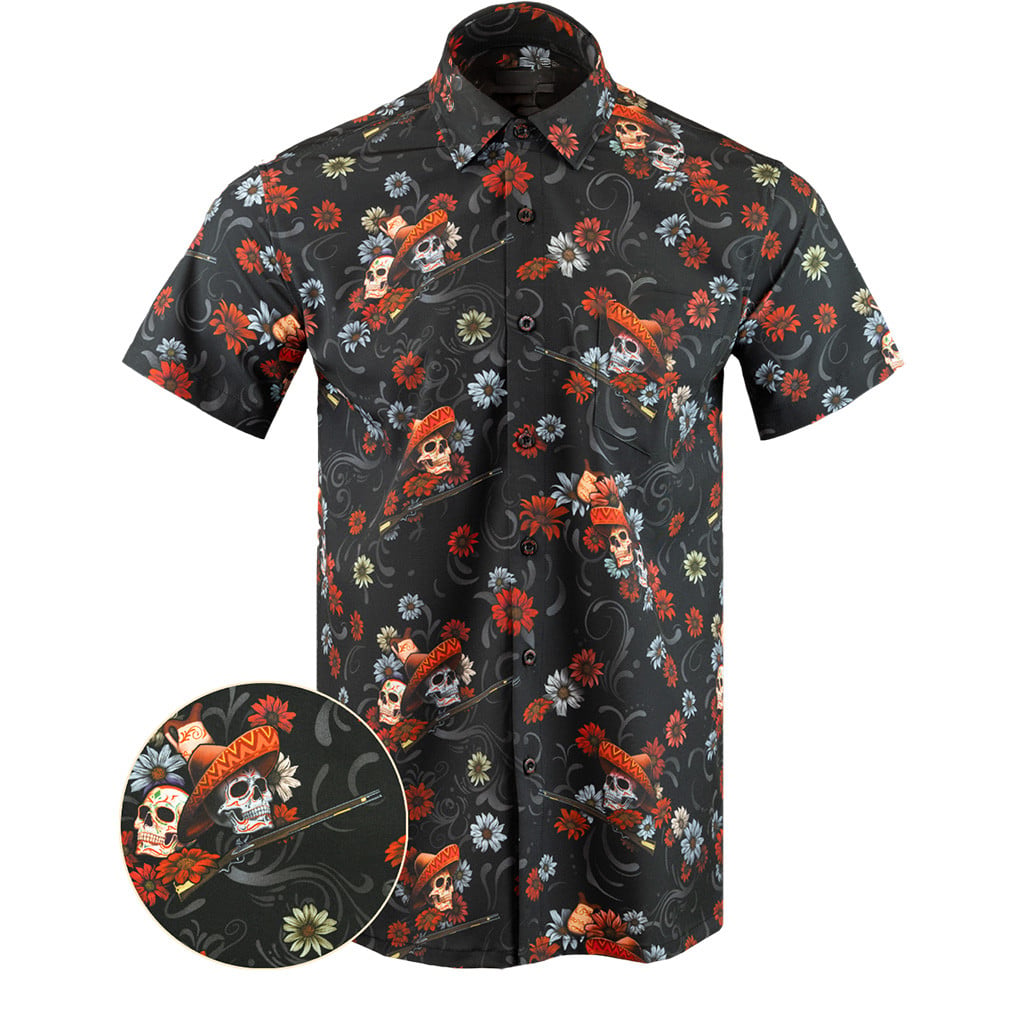 Cinco De Retro Button Down Shirt Tactical Aloha Print Shirt Birthday Presents For Dad -WearandDecor