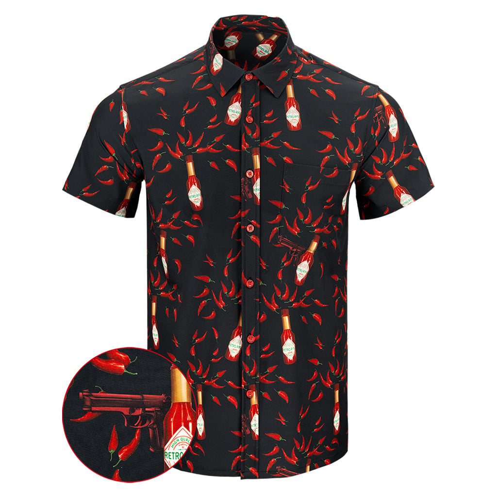 Hot Cap Button Down Shirt Concealed Carry Hawaiian Shirt Birthday Ideas For Dad -WearandDecor