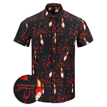 Hot Cap Button Down Shirt Concealed Carry Hawaiian Shirt Birthday Ideas For Dad -WearandDecor