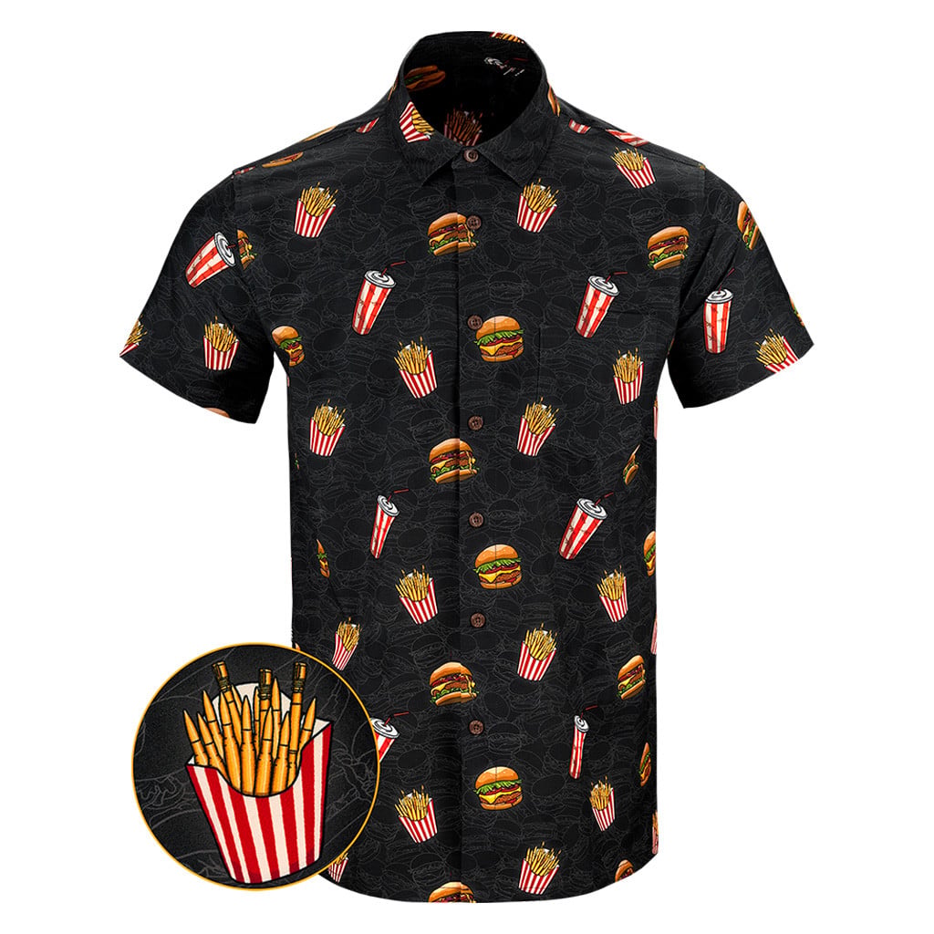 Fry-Day Button Down Shirt Tactical Shirt Hawaii Style Christmas Present For Son -WearandDecor