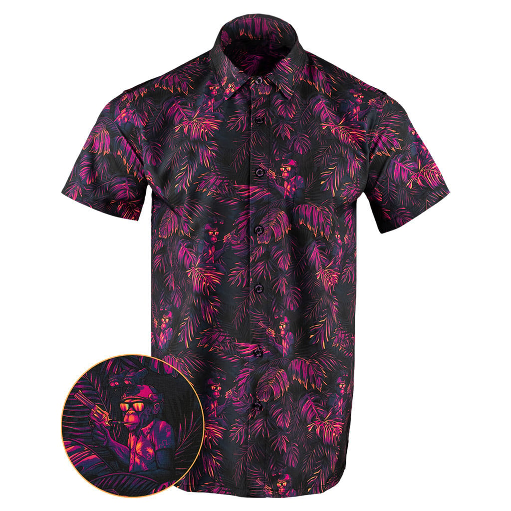 Chill Chimp Button Down Shirt Outdoor Hawaiian Tactical Shirt Best Gifts For Brother -WearandDecor