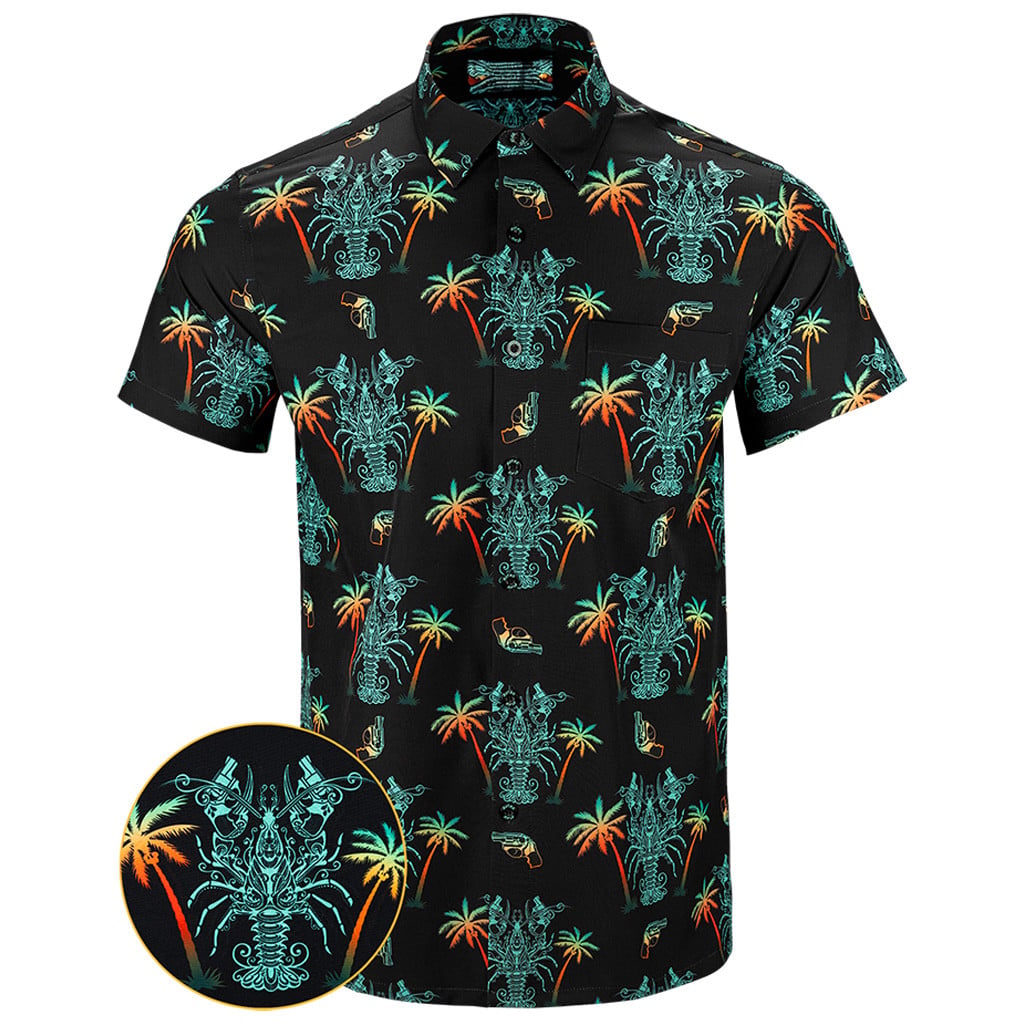 Lobster Button Down Shirt Tactical Aloha Shirt Birthday Gift Ideas For Son -WearandDecor