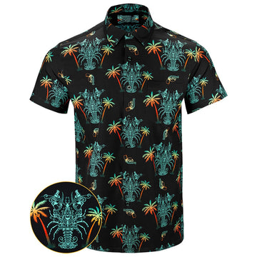 Lobster Button Down Shirt Tactical Aloha Shirt Birthday Gift Ideas For Son -WearandDecor