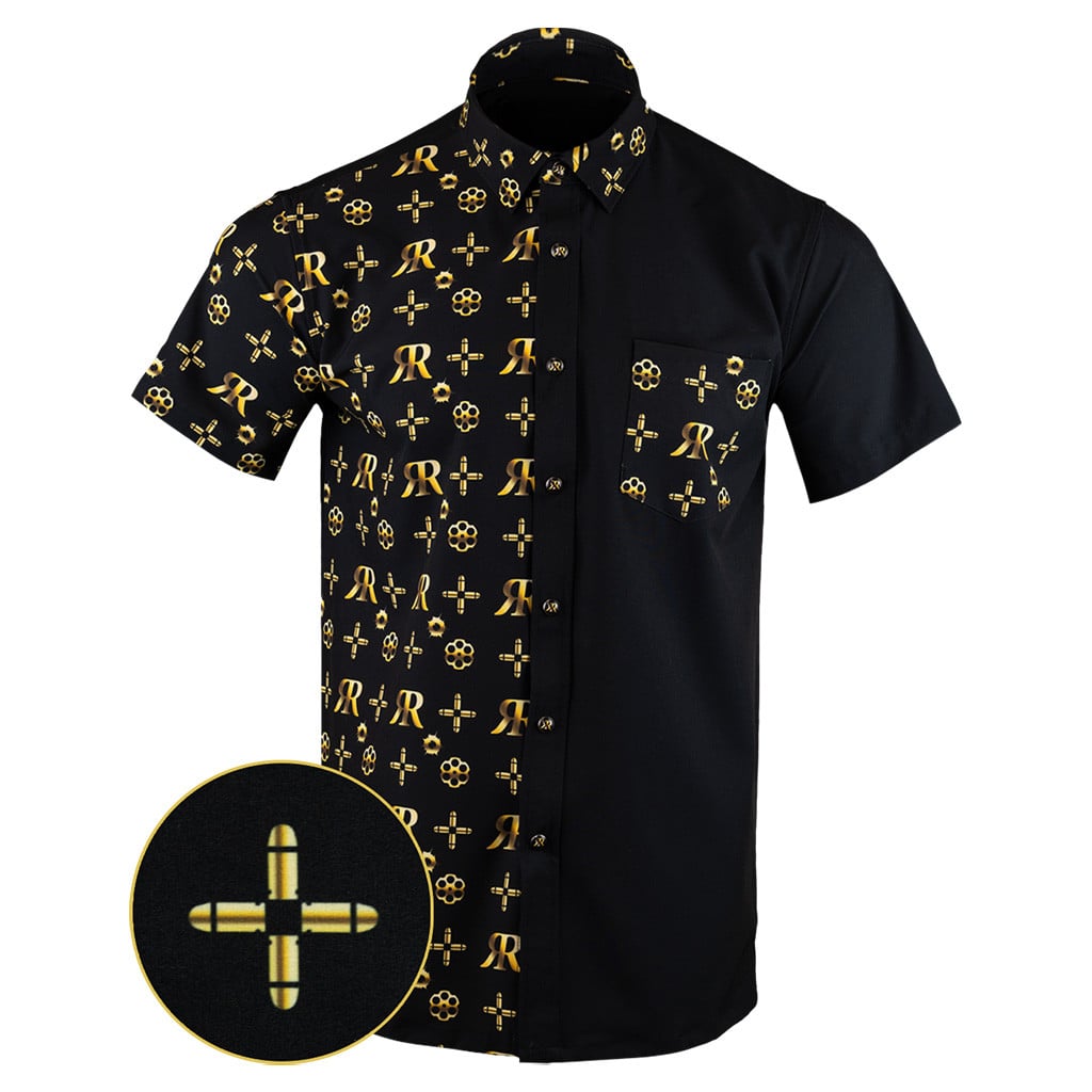 High Roller Split Gold Button Down Shirt Tactical Hawaiian Shirt Xmas Presents For Son -WearandDecor