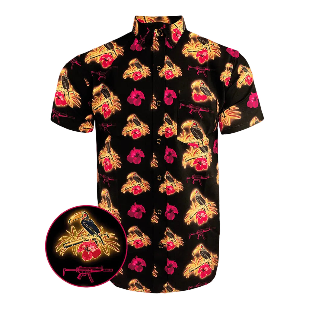 Cans and Toucans Button Down Shirt Deadair Silencers x Retro Rifle Collab Apparel Tactical Shirt -WearandDecor