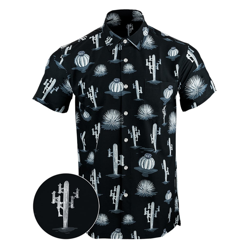 Homeland Black White Button Down Shirt Tactical Shirt Hawaii Style Gift Ideas For Him -WearandDecor