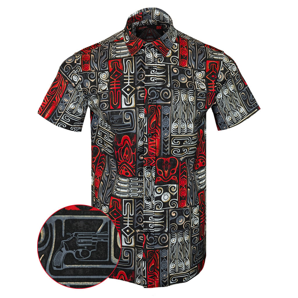 BTTF Button Down Shirt Concealed Carry Hawaiian Shirt Xmas Gifts For Him -WearandDecor