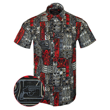 BTTF Button Down Shirt Concealed Carry Hawaiian Shirt Xmas Gifts For Him -WearandDecor