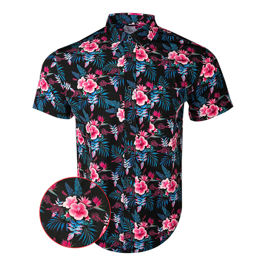Hibiscus Tropics Button Down Shirt Tactical Shirt Hawaii Style Gifts For Gun Lovers -WearandDecor