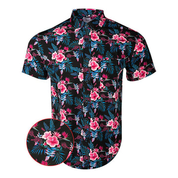 Hibiscus Tropics Button Down Shirt Tactical Shirt Hawaii Style Gifts For Gun Lovers -WearandDecor