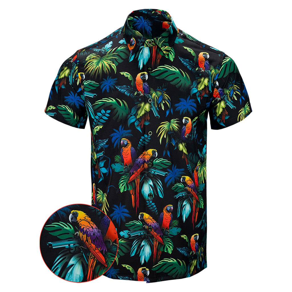 Maximum Pain Button Down Shirt Tactical Aloha Print Shirt Present For Husband -WearandDecor