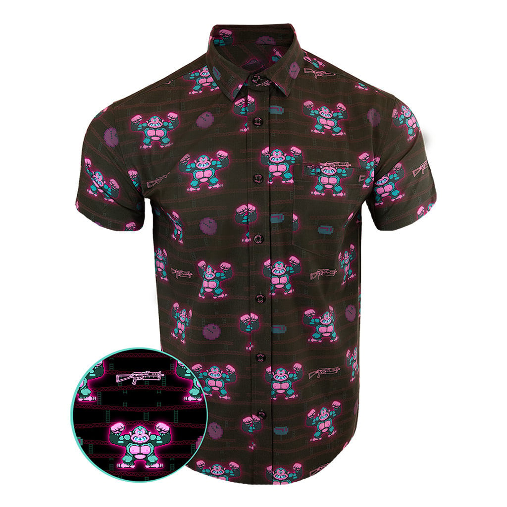 Arcade Series 4 Button Down Shirt Tactical Aloha Print Shirt Xmas Gifts For Him -WearandDecor