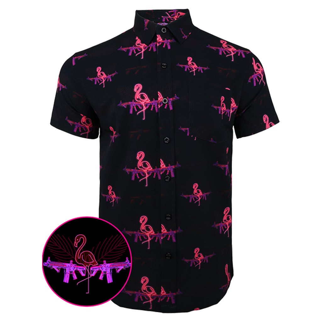 Anniversary 2 - Da Flamingo Button Down Shirt Tactical Hawaiian Shirt Best Gifts For Dad -WearandDecor