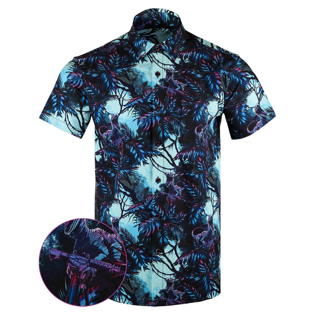 Prehistoric V2 Button Down Shirt Tactical Shirt Hawaii Style Great Gifts For Husband -WearandDecor