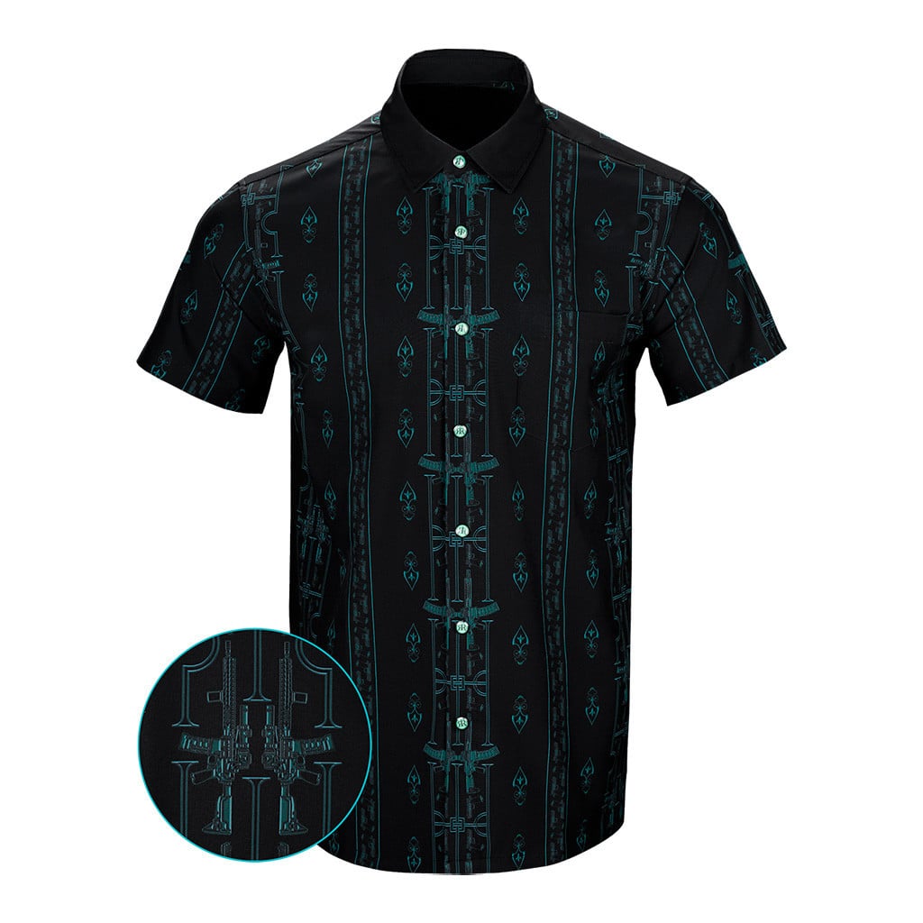 Boogeyman Button Down Shirt Pearl Snaps Apparel Concealed Carry Hawaiian Shirt Dad Gifts -WearandDecor
