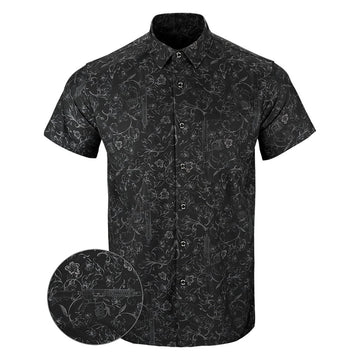 Gray Man Button Down Shirt Tactical Aloha Print Shirt Present For Father -WearandDecor