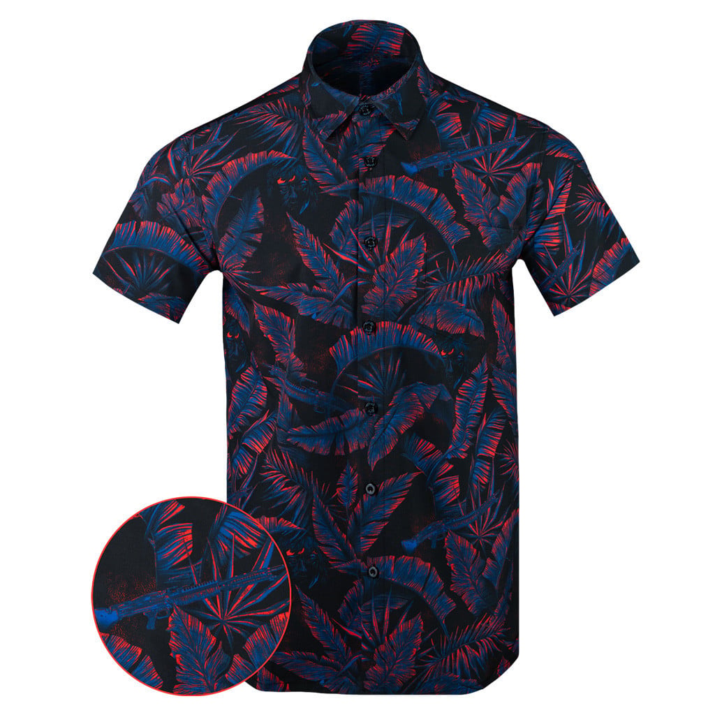 Blood Jungle Button Down Shirt Hawaiian Tactical Button Down Best Christmas Gifts For Boyfriend -WearandDecor