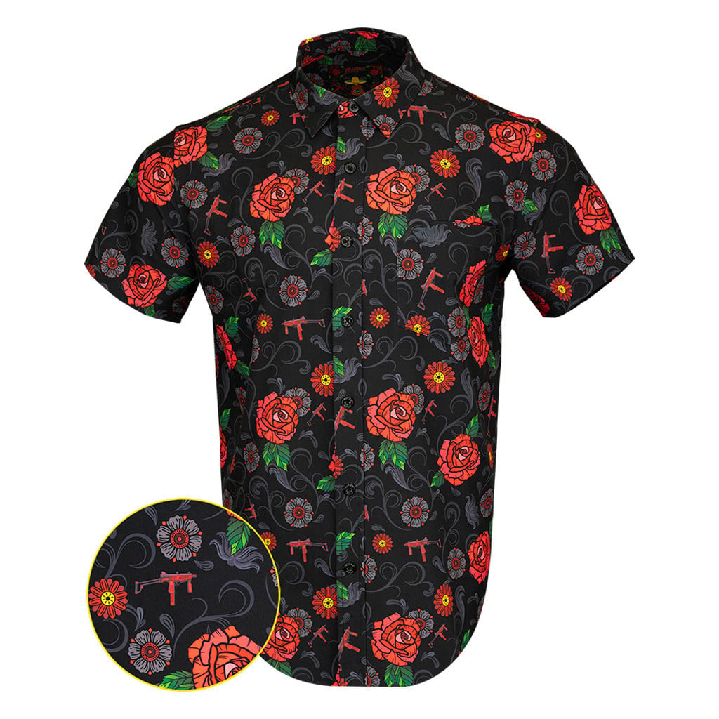 Fiesta Button Down Shirt Tactical Aloha Shirt Christmas Gifts For Gun Lovers -WearandDecor