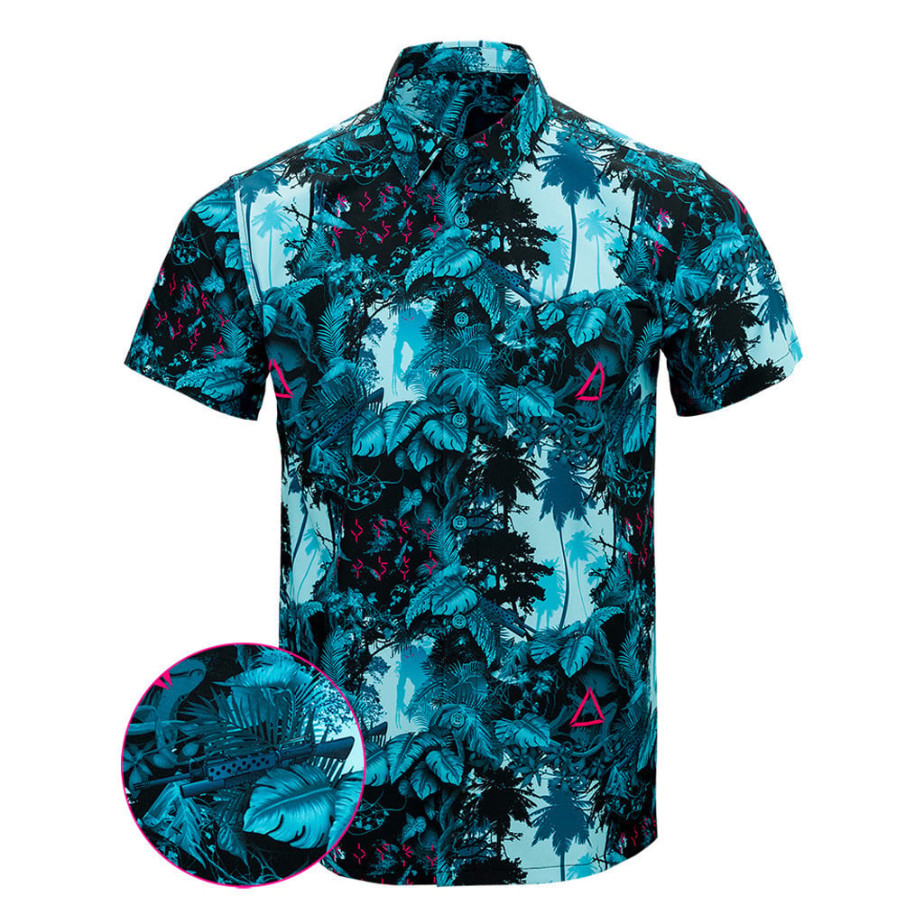 Get To The Chopper Button Down Shirt Outdoor Hawaiian Tactical Shirt Christmas Gifts For Him -WearandDecor