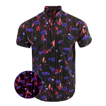 Poppy Purple Button Down Shirt Tactical Aloha Shirt Gift Ideas For Dad -WearandDecor