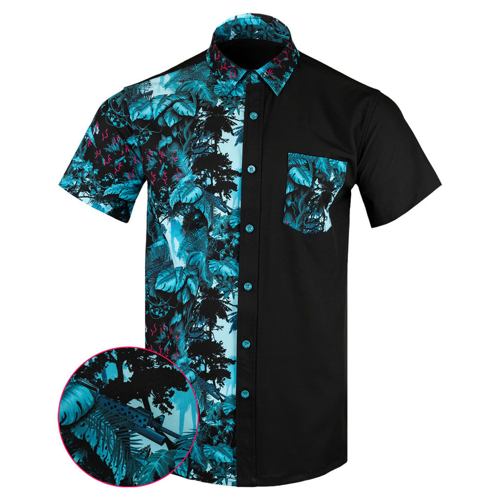 Get To The Chopper Split Button Down Shirt Outdoor Hawaiian Tactical Shirt Xmas Gifts For Dad -WearandDecor