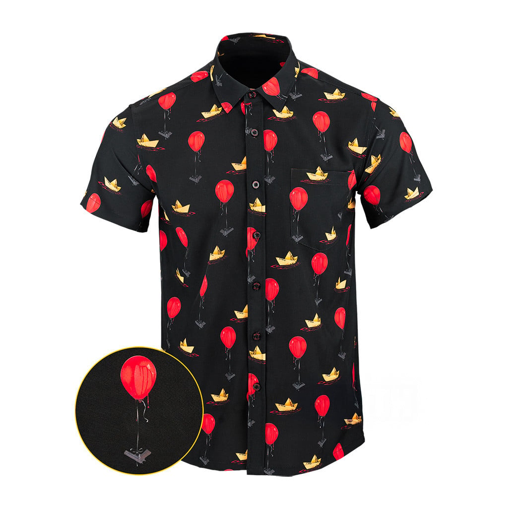Georgie Button Down Shirt Gun Print Hawaiian Shirt Xmas Presents For Him -WearandDecor