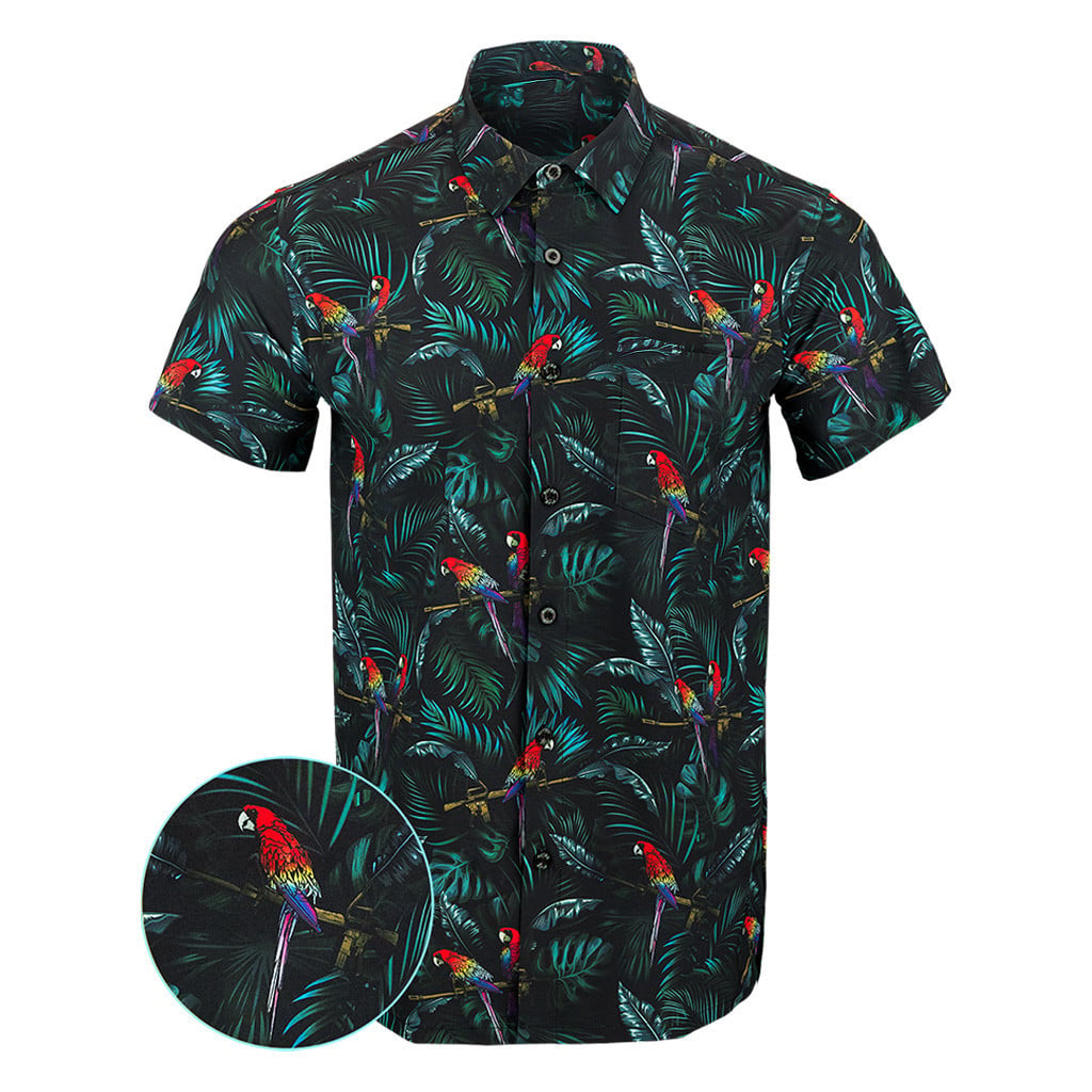 Jungle Button Down Shirt Tactical Tropical Print Shirt Birthday Gifts For Boyfriend -WearandDecor