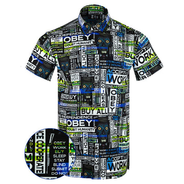 Obey And Consume Button Down Shirt Tactical Hawaiian Shirt Xmas Gifts For Son -WearandDecor