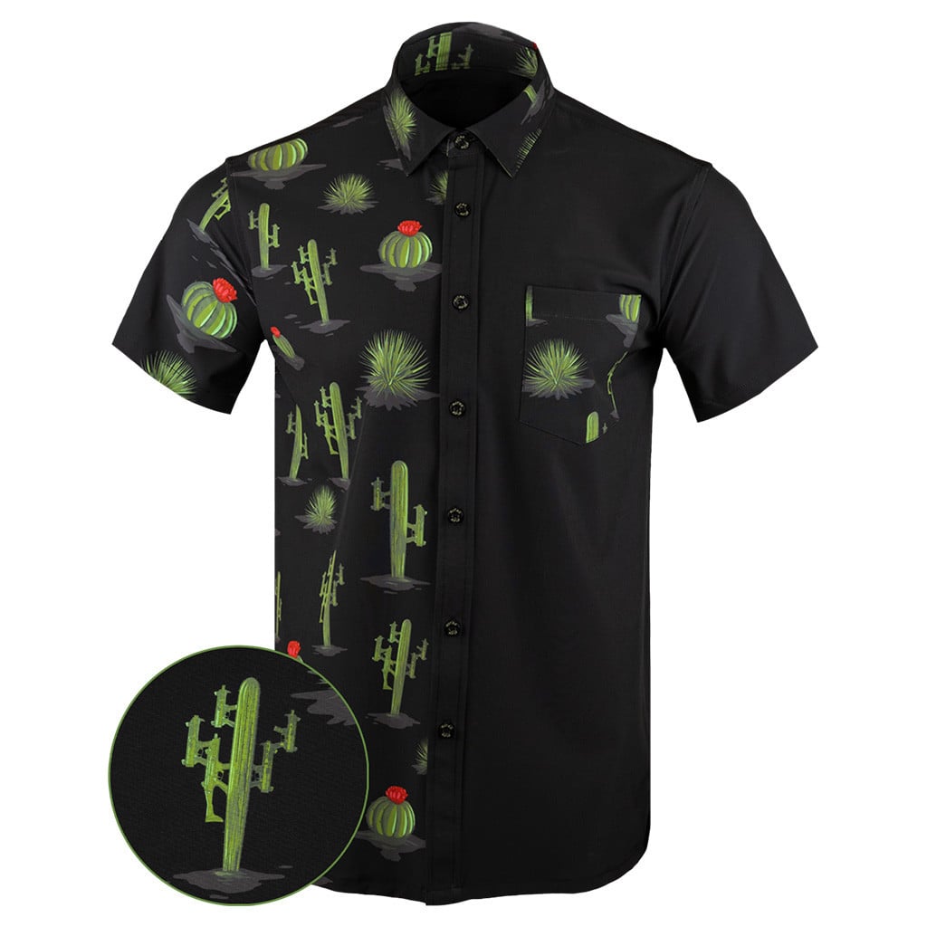 Homeland Split Black Button Down Shirt Tactical Aloha Shirt Best Gifts For Brother -WearandDecor