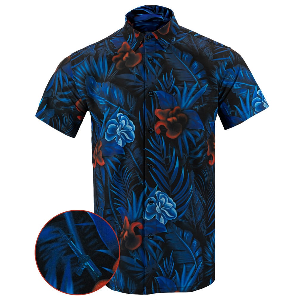 Running Man Button Down Shirt Tactical Shirt Hawaii Style Pro Gun Apparel Gifts For Father -WearandDecor