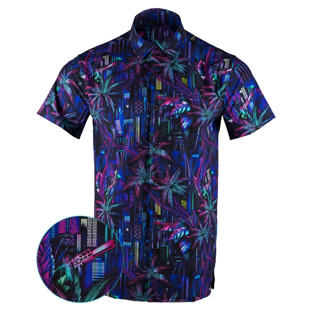 Retropunk Button Down Shirt Hawaiian Tactical Button Down Gifts For Son In Law -WearandDecor