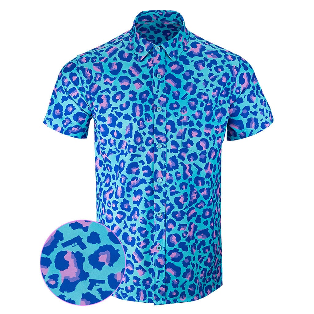 Leopard Miami Button Down Shirt Tactical Hawaiian Shirt Birthday Ideas For Boyfriend -WearandDecor