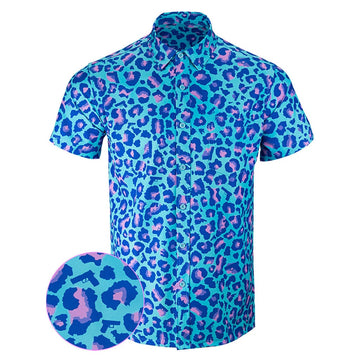 Leopard Miami Button Down Shirt Tactical Hawaiian Shirt Birthday Ideas For Boyfriend -WearandDecor