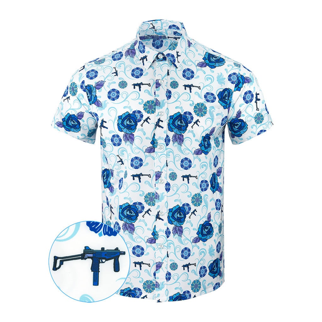 Fiesta White Button Down Shirt Tactical Aloha Shirt Christmas Gifts For Guys -WearandDecor