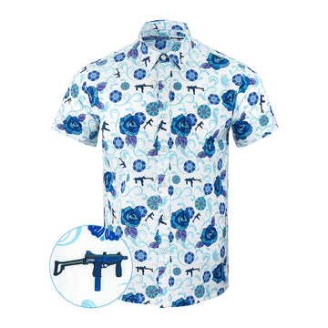Fiesta White Button Down Shirt Tactical Aloha Shirt Christmas Gifts For Guys -WearandDecor