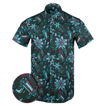 Hawaiian Drip V2 Button Down Shirt Tactical Tropical Print Shirt Christmas Present Ideas For Him -WearandDecor