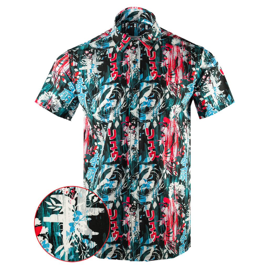 Retro Fighter Button Down Shirt Outdoor Hawaiian Tactical Shirt Gift Ideas For Father -WearandDecor