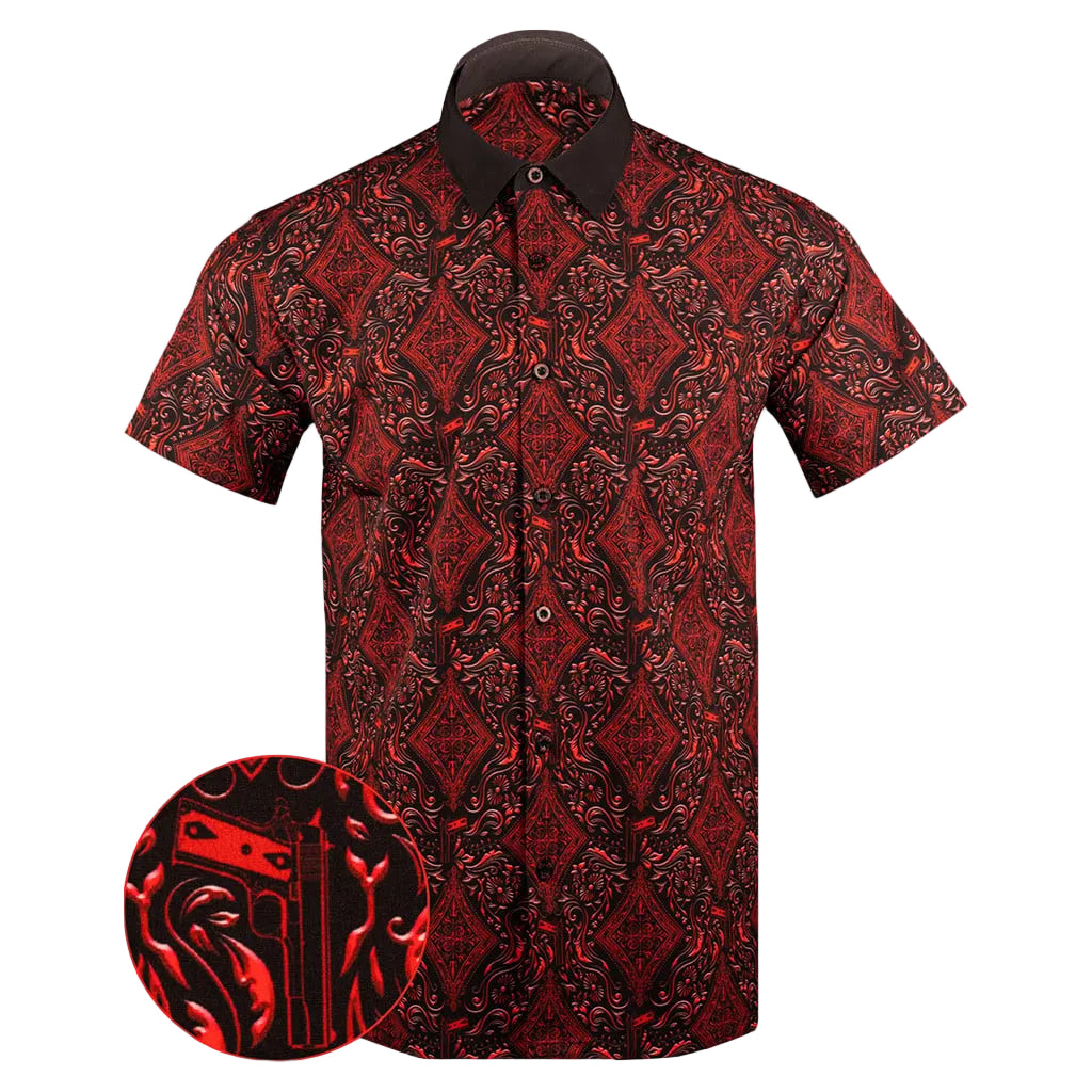 Lucky Diamonds Button Down Shirt Concealed Carry Hawaiian Shirt Gifts For Father -WearandDecor