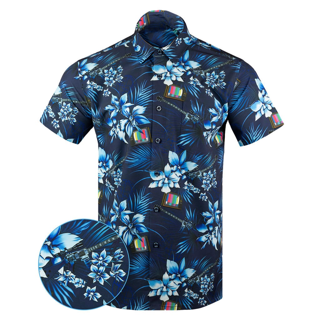 Retro World Button Down Shirt Tactical Tropical Print Shirt Gifts For Dad In Law -WearandDecor