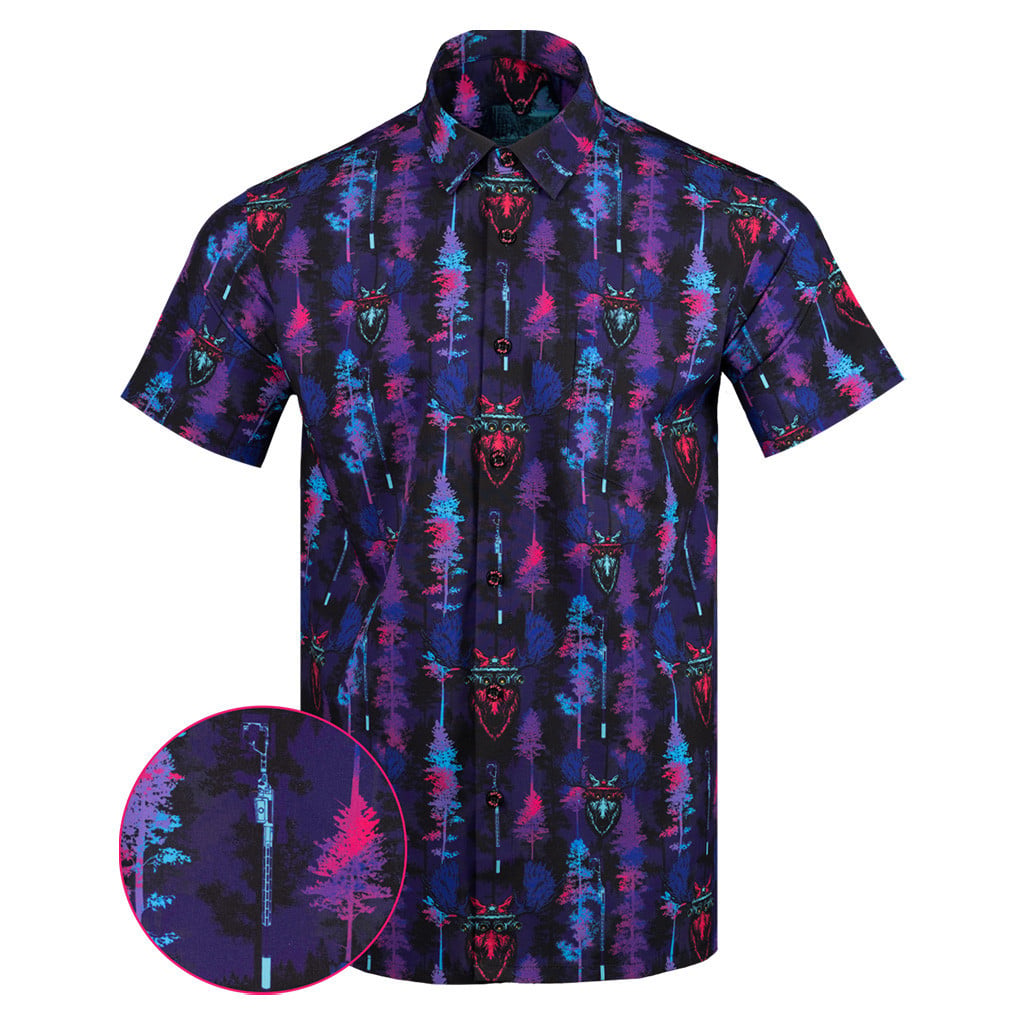 Moose Button Down Shirt Tactical Aloha Print Shirt Present For Dad -WearandDecor