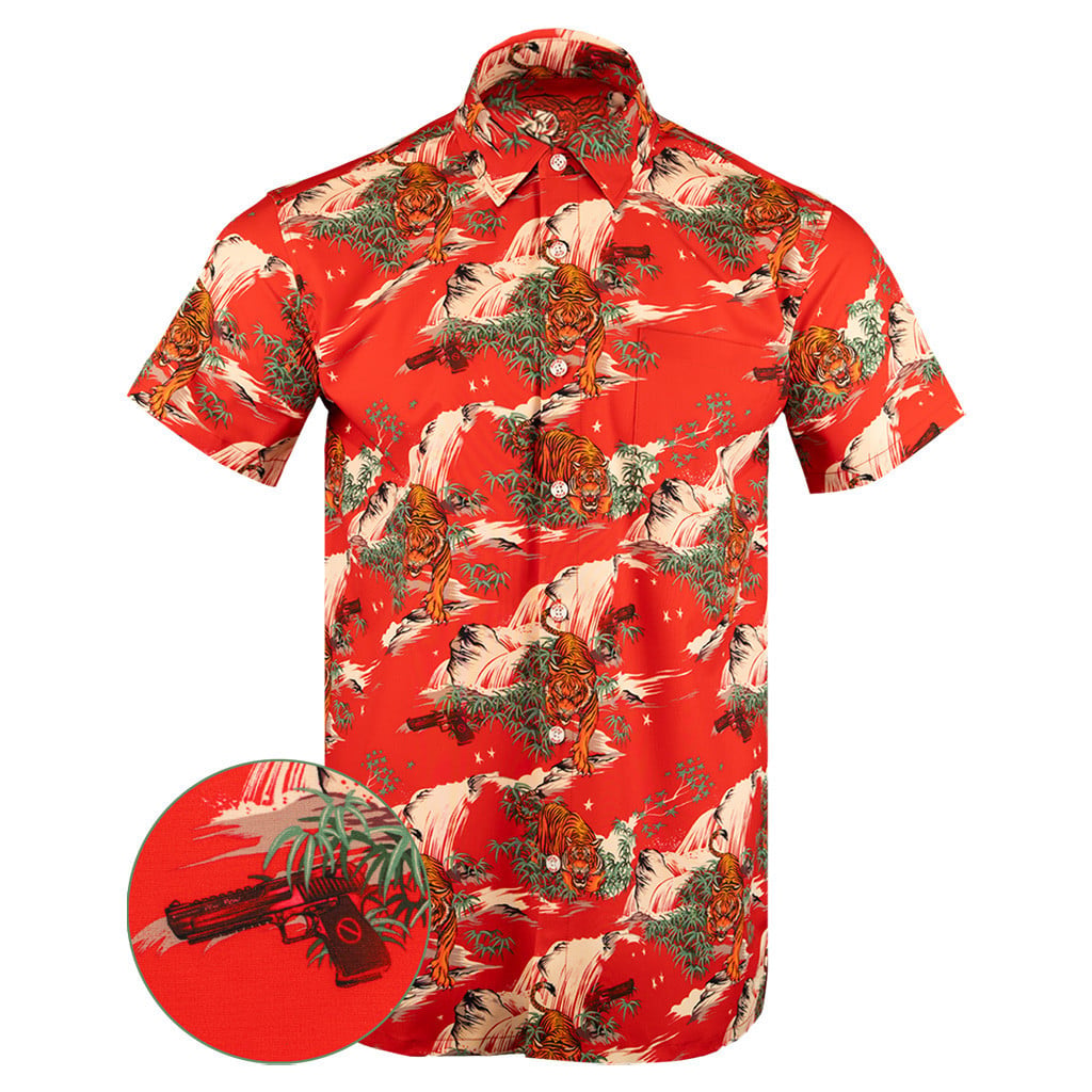 Max Effort Button Down Shirt Concealed Carry Hawaiian Shirt Gifts For Boyfriend -WearandDecor