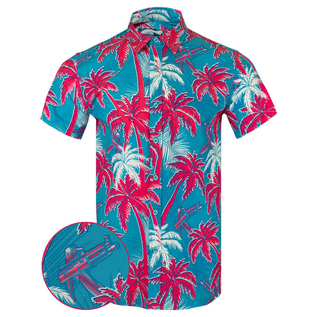 High Crown V2 Miami Button Down Shirt Tactical Aloha Shirt Gifts For Dudes -WearandDecor