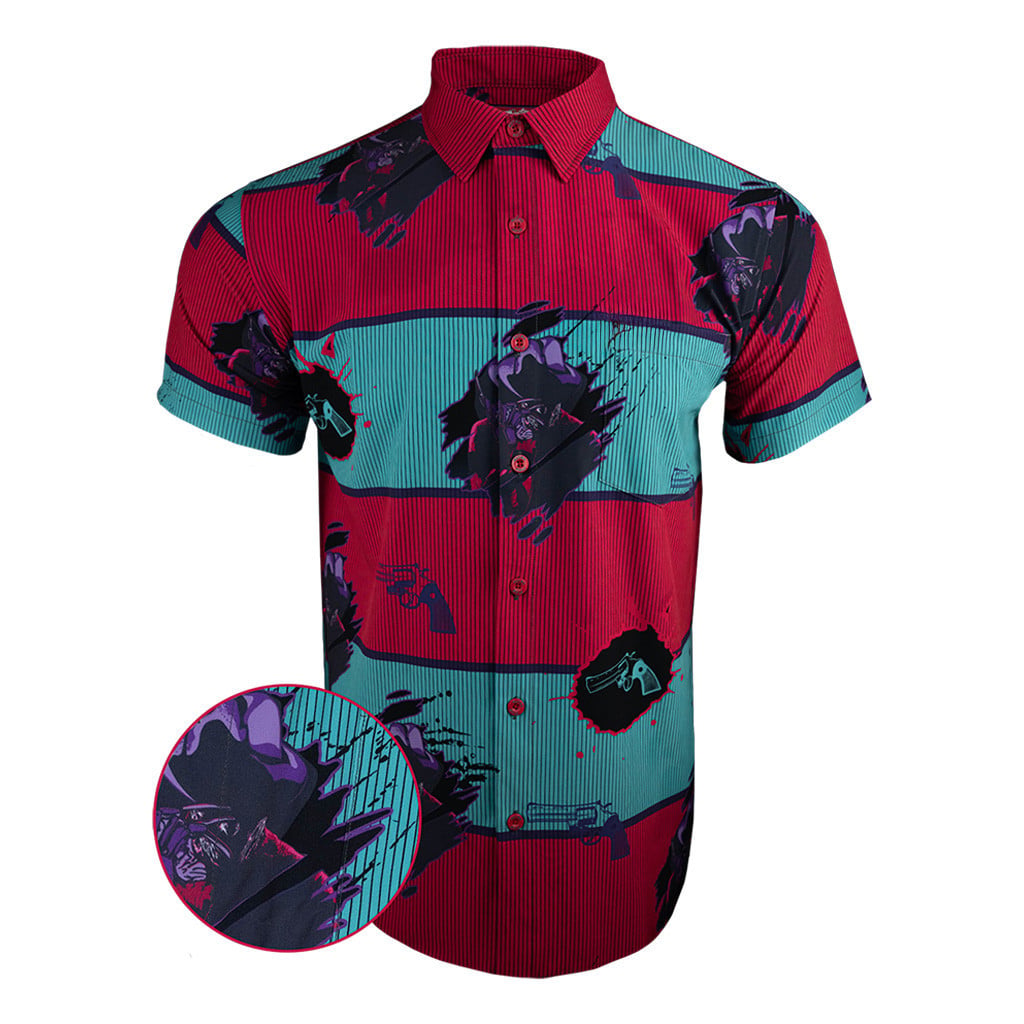 Elm Street Blue Red Button Down Shirt Tactical Shirt Hawaii Style Xmas Gifts For Dad -WearandDecor