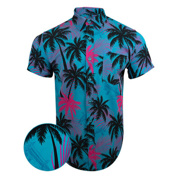 High Crown Blue Black Button Down Shirt Tactical Aloha Shirt Great Gifts For Dad -WearandDecor