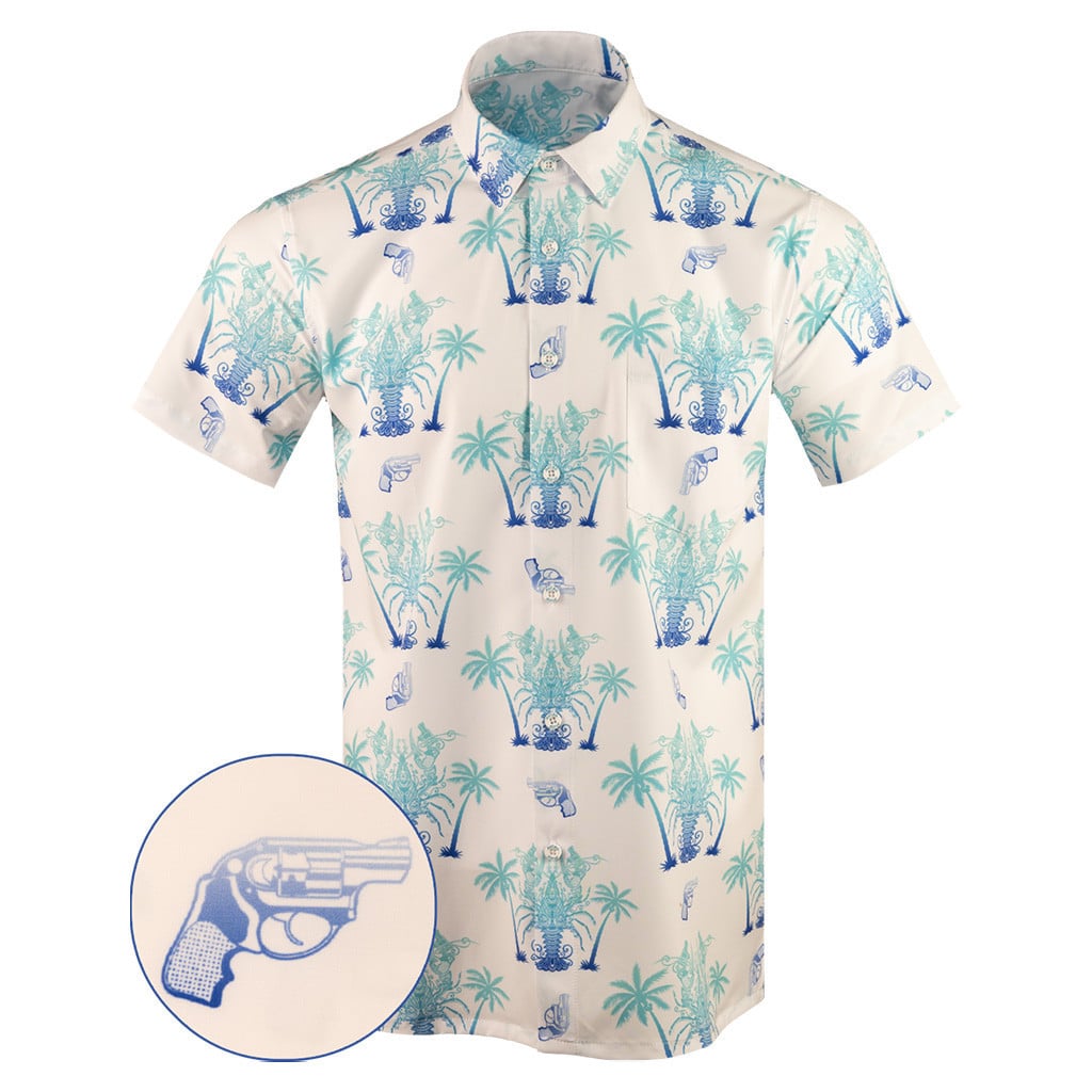 Lobster White Button Down Shirt Tactical Aloha Shirt Birthday Gift Ideas For Husband -WearandDecor