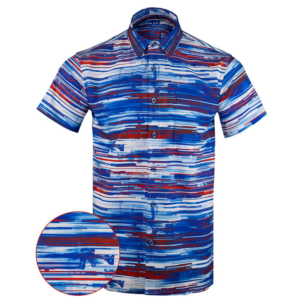 Lost Signal Button Down Shirt Gun Print Hawaiian Shirt Birthday Gift Ideas For Gun Lovers -WearandDecor
