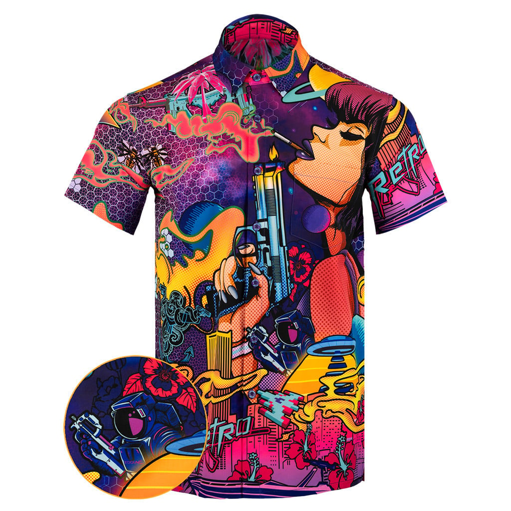 OG Mural Button Down Shirt Tactical Hawaiian Shirt Xmas Gifts For Dudes -WearandDecor