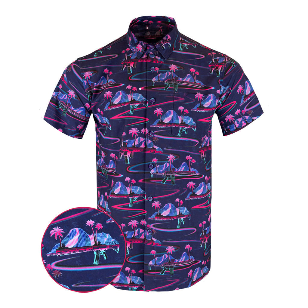 Brownells x Retro Rifle Button Down Shirt Tactical Aloha Shirt Best Gifts For Father -WearandDecor