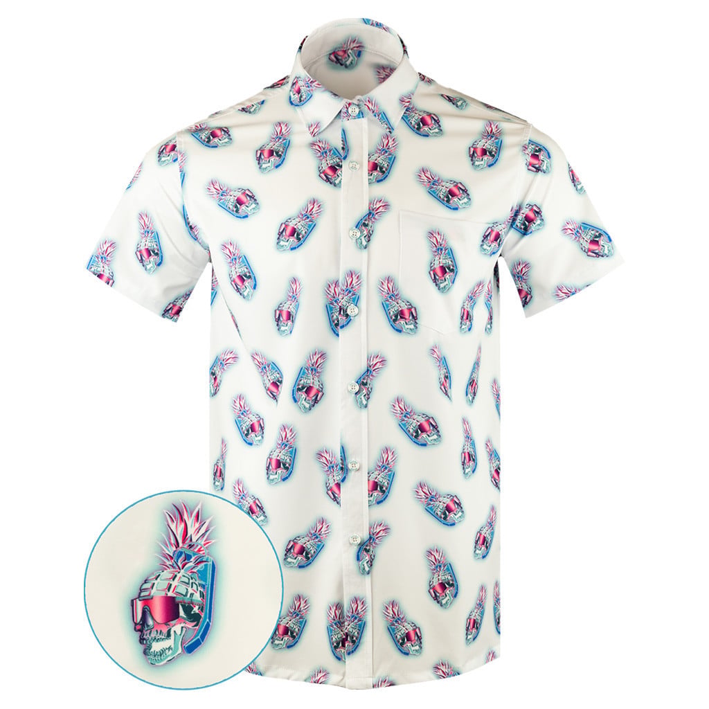 Numb Skull Button Down Shirt Tactical Aloha Shirt Xmas Gifts For Father -WearandDecor