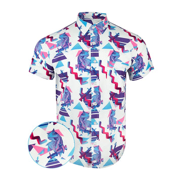 Prehistoric Button Down Shirt Tactical Shirt Hawaii Style Great Gifts For Dad -WearandDecor